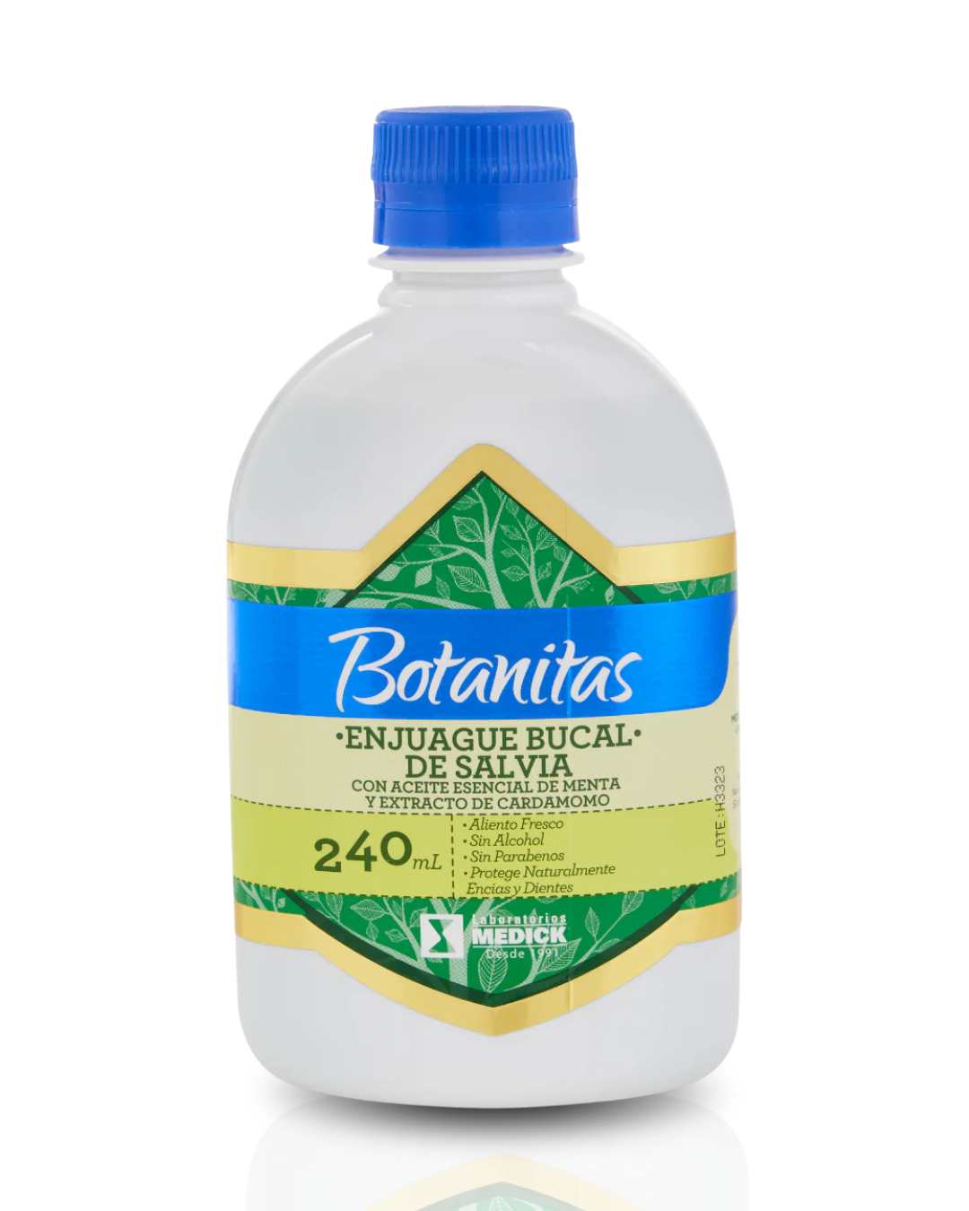 ENJUAGUE BUCAL DE SALVIA CON ACEITE ESENCIAL DE MENTA Y EXTRACTO DE CARDAMOMO X 240 ml