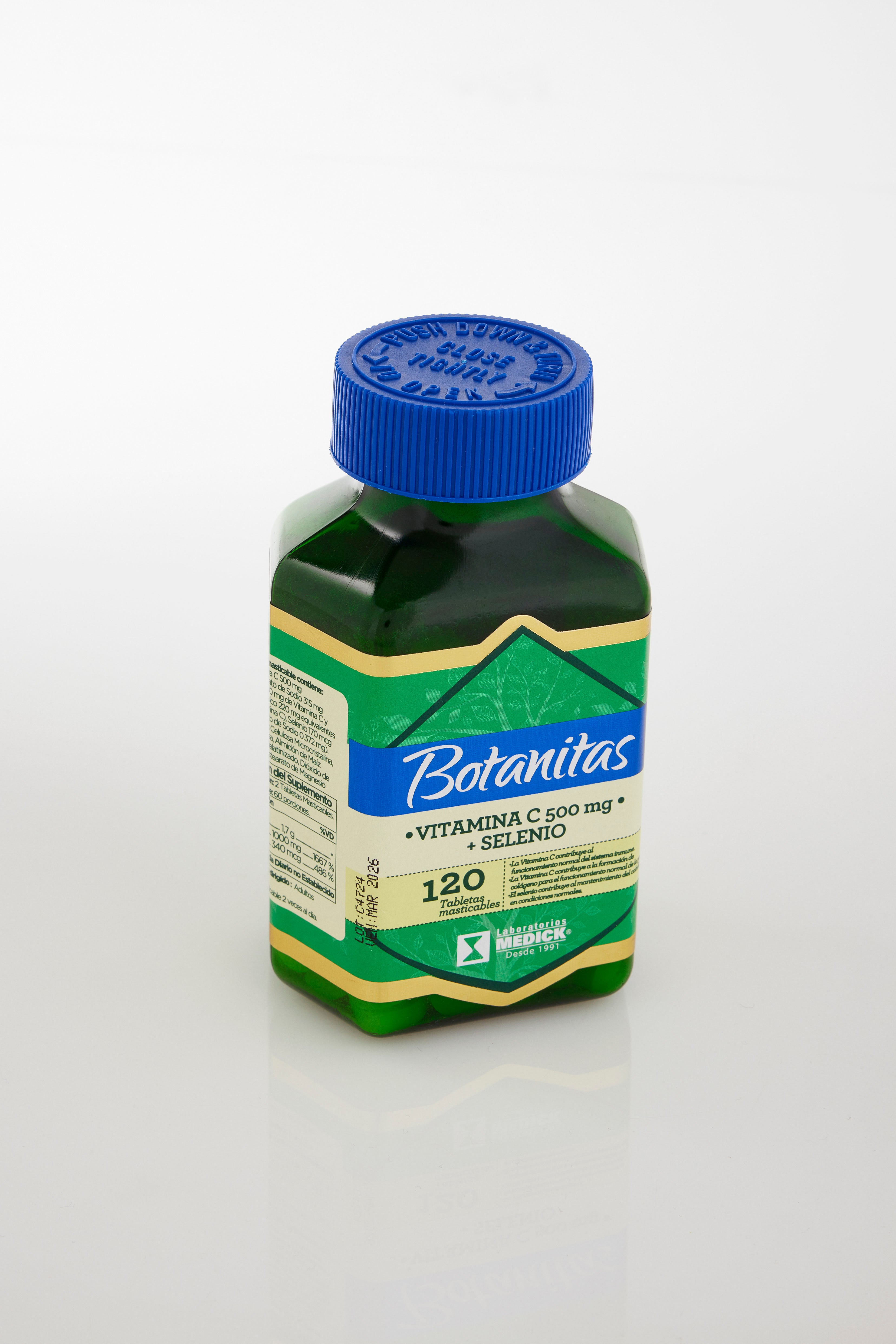 VITAMINA C 500mg + SELENIO 100 TABLETAS MASTICABLES
